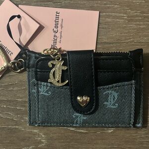 Juicy Couture Black Sparkles Gray Card Wallet